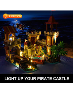Juego de Construcción Castillo Pirata INSOON 1502 Piezas LED 2