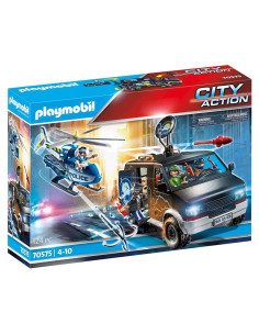 Persecución de Helicóptero Playmobil 70575 con Furgón