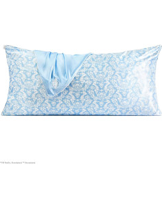 Funda de Almohada Satén Kitsch King Bridgerton Azul Floral 2