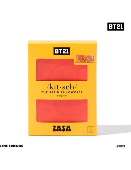 Funda de Almohada Kitsch King Satén BT21 Tata 600 Hilos Funda de Almohada Kitsch King Satén BT21 Tata 600 Hilos