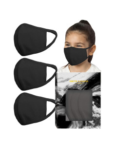 Mascarillas de Tela Lavables Karizma Kids - 3 Unidades Negro