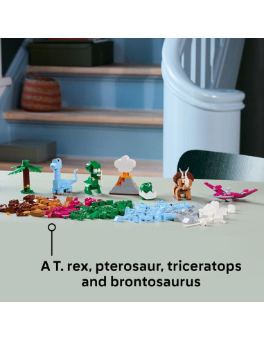 LEGO Clásico Creativo Dinosaurios 11041 - Juguete Educativo 450 Piezas