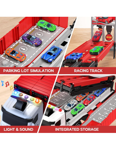 Camión Transportador Diuerma con 8 Coches y Pista Plegable