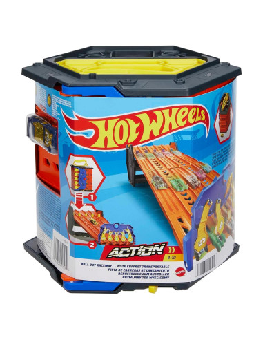 Set de Pista Hot Wheels Roll Out Raceway 5 Carriles con Almacenaje