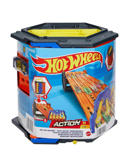 Set de Pista Hot Wheels Roll Out Raceway 5 Carriles con Almacenaje Set de Pista Hot Wheels Roll Out Raceway 5 Carriles con Almacenaje
