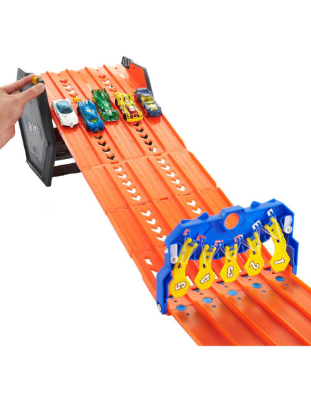 Set de Pista Hot Wheels Roll Out Raceway 5 Carriles con Almacenaje Set de Pista Hot Wheels Roll Out Raceway 5 Carriles con Almacenaje