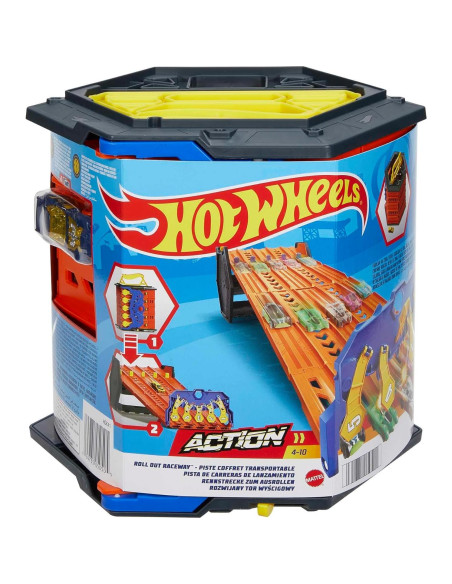 Set de Pista Hot Wheels Roll Out Raceway 5 Carriles con Almacenaje Set de Pista Hot Wheels Roll Out Raceway 5 Carriles con Almacenaje