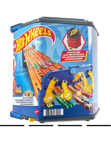 Set de Pista Hot Wheels Roll Out Raceway 5 Carriles con Almacenaje