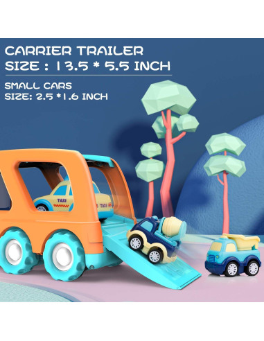 Set de 9 Autos de Juguete para Niños - Forty4 - Camión con Sonido