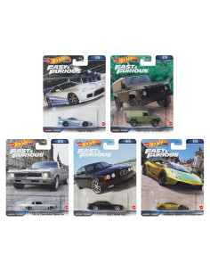 Hot Wheels Conjunto Premium Rápido y Furioso 5 Autos Diecast