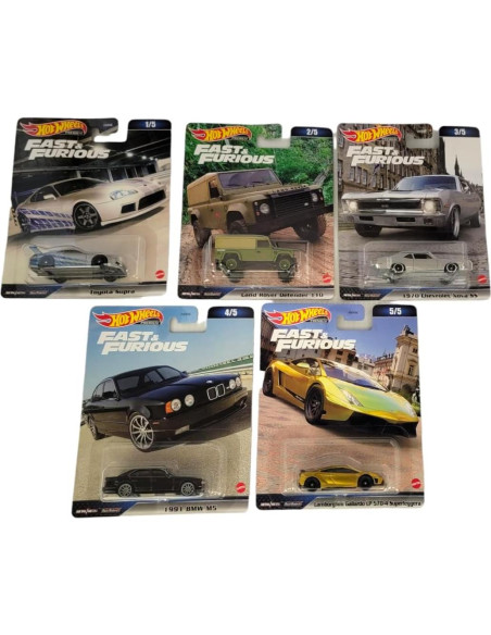 Hot Wheels Conjunto Premium Rápido y Furioso 5 Autos Diecast