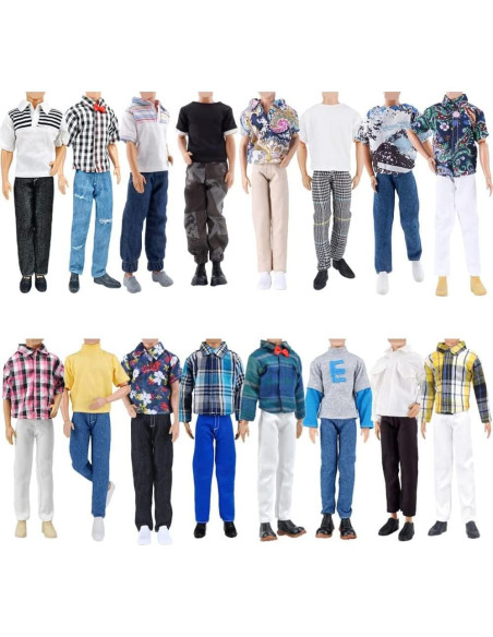 Conjunto de Ropa y Zapatos para Muñeca E-TING 10 Piezas