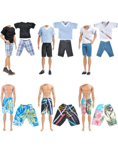 Conjunto de Ropa y Zapatos para Muñeca E-TING 10 Piezas