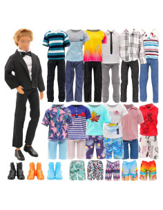 Miunana Lote 12 Ropa y Zapatos para Muñeco Niño