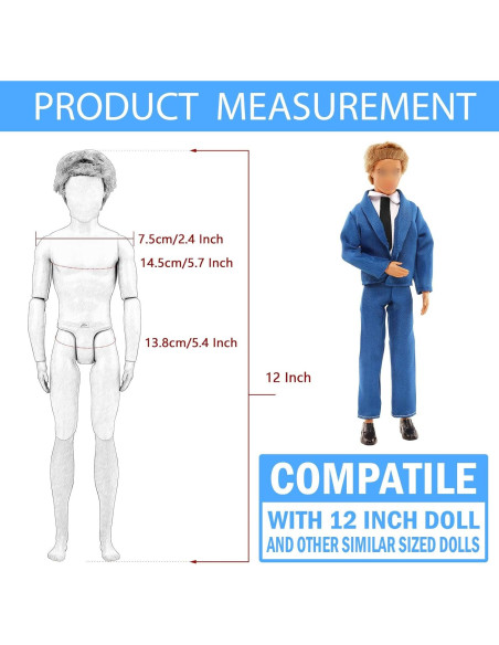 Miunana Lote 12 Ropa y Zapatos para Muñeco Niño