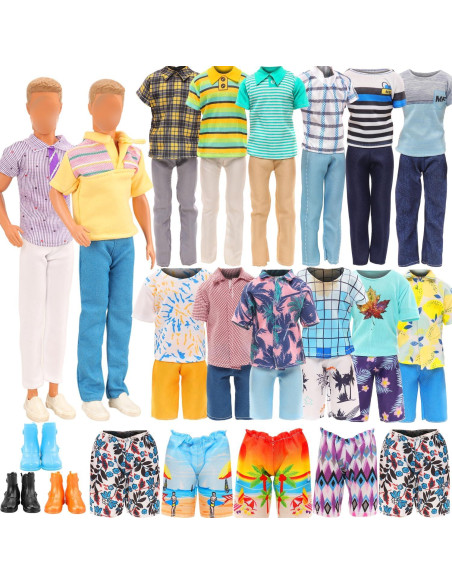 Miunana Lote 12 Ropa y Zapatos para Muñeco Niño