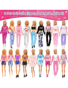 Barwa 9 Conjuntos Ropa Muñecas Traje Deportivo 29 cm 2