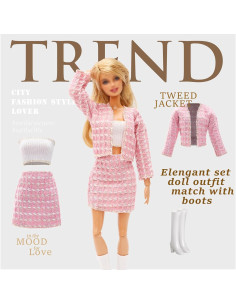 15 Piezas Ropa y Accesorios para Muñecas 29 cm Chic 2