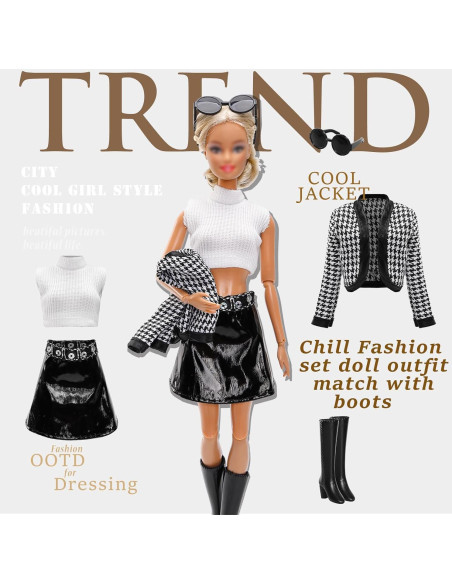 15 Piezas Ropa y Accesorios para Muñecas 29 cm Chic