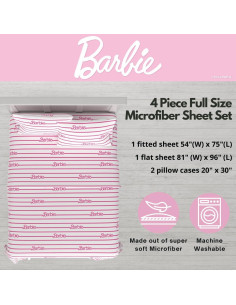 Juego de Sábanas Completo Franco Barbie Microfibra 4 Piezas 2