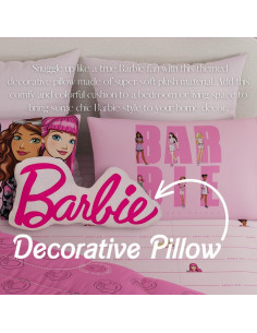 Almohada de Abrazo Barbie Franco 43 cm Logo Rosa Suave 2