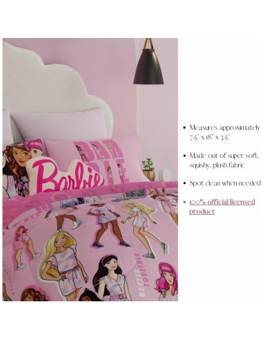 Almohada de Abrazo Barbie Franco 43 cm Logo Rosa Suave