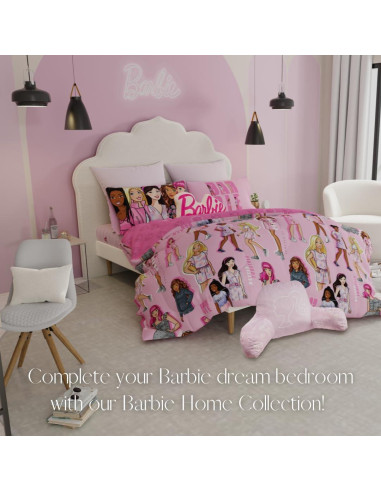 Almohada de Abrazo Barbie Franco 43 cm Logo Rosa Suave