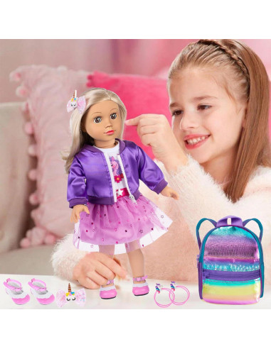 Juego de Ropa y Accesorios para Muñecas 46 cm Ebuddy