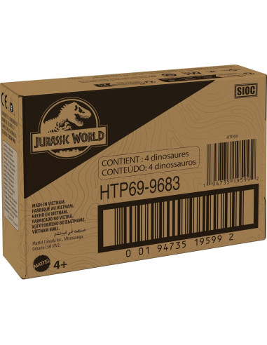 Mattel Jurassic World Hidden Hatchers 4 Figuras Transformables