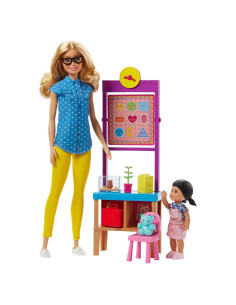 Muñeca Barbie Maestra con Aula y Accesorios Temáticos