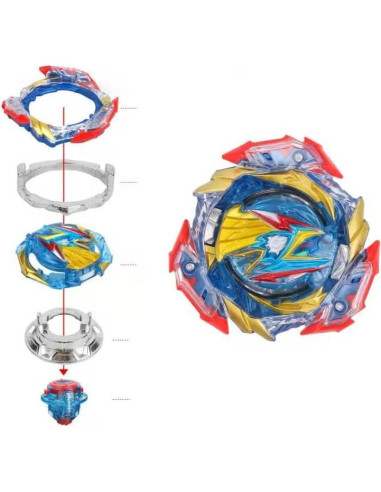 Conjunto de Juguetes Gyro Bey Burst Metal Fusion 2 Trompos