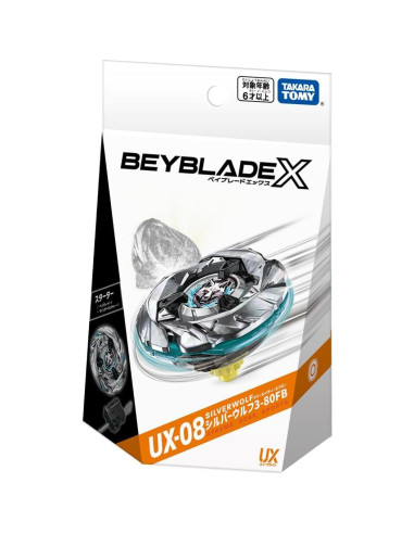 Beyblade X Takara Tomy UX-08 Lobo Plateado 158g