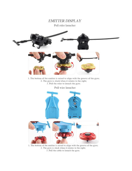 Conjunto de Juguetes Bey Battling Top AIBREAY 12 Trompos y 3 Lanzadores