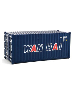 Contenedor Corrugado 20 pies Wan Hai HO 1:87 Azul y Blanco