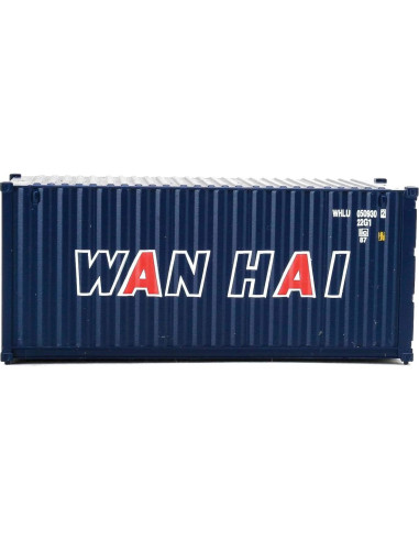 Contenedor Corrugado 20 pies Wan Hai HO 1:87 Azul y Blanco