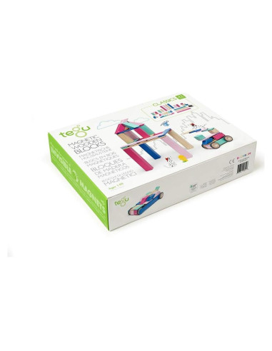 Juego de Bloques Magnéticos de Madera Tegu 42 Piezas Floración