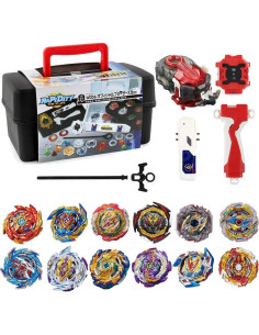 Conjunto Juguetes Bey Battle Burst SANMI 12 Trompos 3 Lanzadores 2