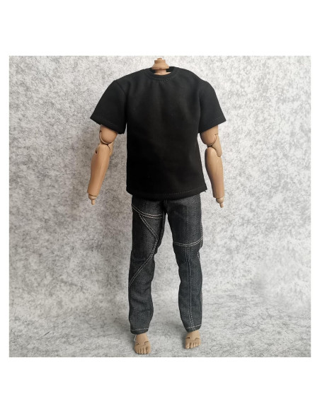 Ropa para Muñecos 1/6 SSbeauty Camiseta y Jeans Negro Ropa para Muñecos 1/6 SSbeauty Camiseta y Jeans Negro