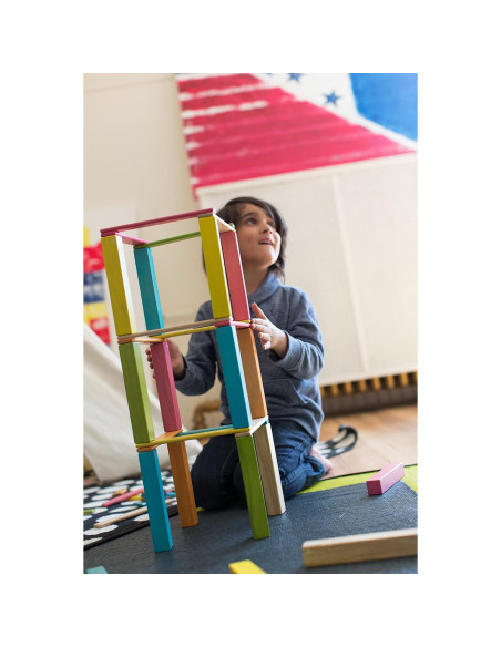 Juego de Bloques Magnéticos de Madera Tegu 42 Piezas Floración