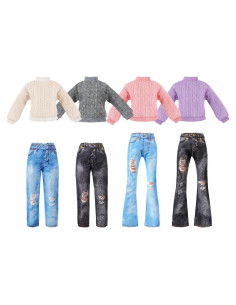 Bencailor 8 Piezas Ropa para Muñecas 29.21 cm Suéter y Pantalones