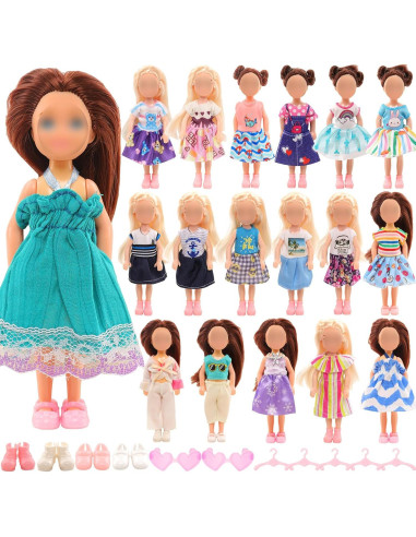 Ropa de Muñeca 25 PCS Miunana para 13-15 cm con Zapatos