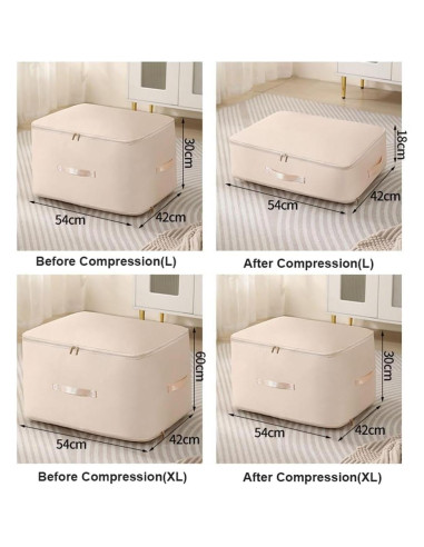 Organizador de Compresión Autoahorrador OFY Gris L 54x42x30cm