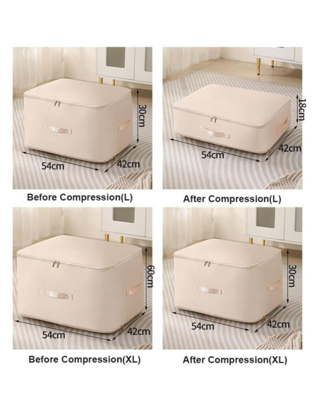 Organizador de Compresión Autoahorrador OFY Gris L 54x42x30cm