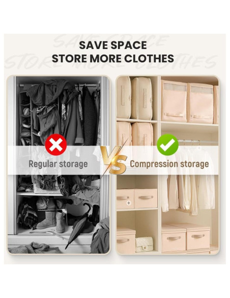 Organizador de Compresión Autoahorrador OFY Gris L 54x42x30cm