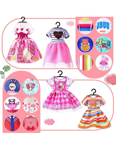 16 Conjuntos de Ropa para Muñecas 15 cm Hungdao - Accesorios
