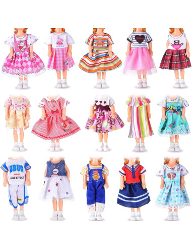 16 Conjuntos de Ropa para Muñecas 15 cm Hungdao - Accesorios