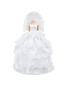 Vestido de Fiesta E-TING para Muñecas 29 cm Blanco