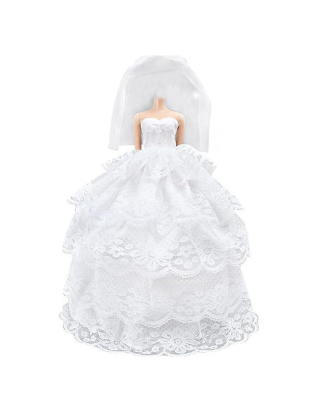 Vestido de Fiesta E-TING para Muñecas 29 cm Blanco Vestido de Fiesta E-TING para Muñecas 29 cm Blanco