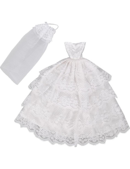 Vestido de Fiesta E-TING para Muñecas 29 cm Blanco Vestido de Fiesta E-TING para Muñecas 29 cm Blanco