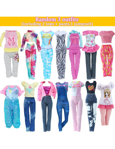 60 Piezas Ropa de Muñeca QBPKQY Vestidos y Accesorios